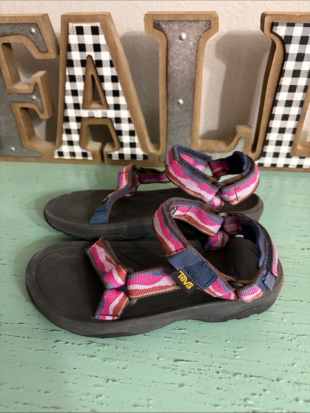 Teva Kids Pink and Blue Strappy Sandals